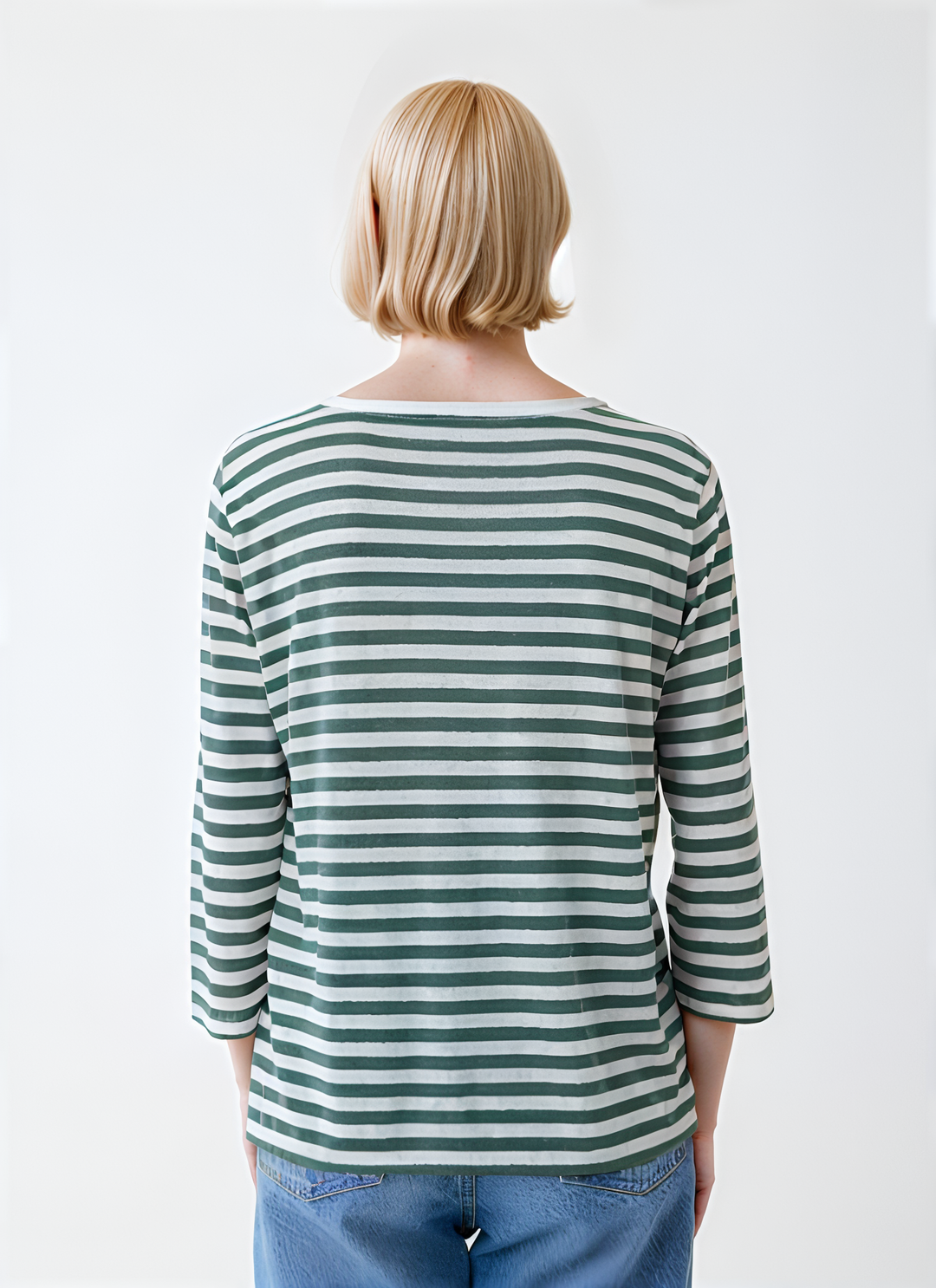 Stripe V-Neck - Agave