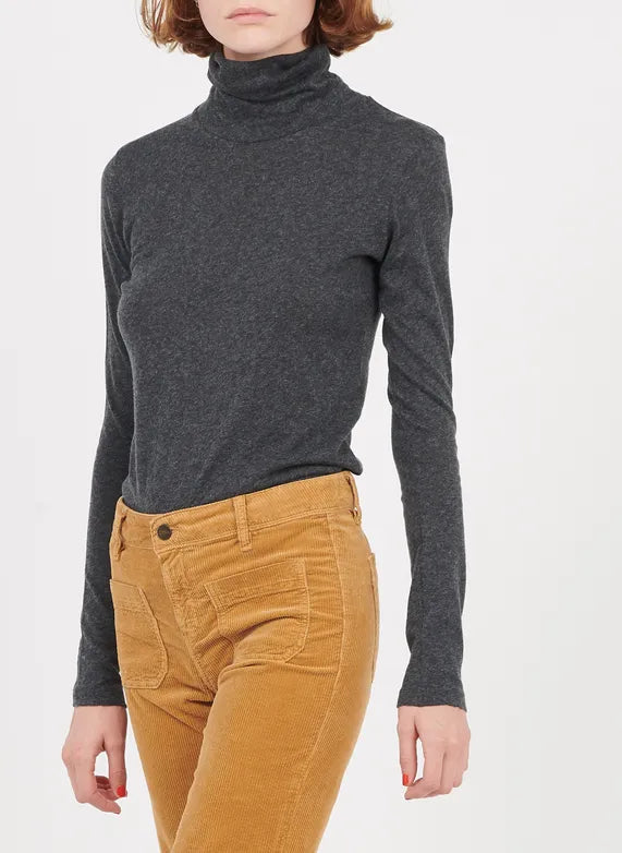 Cotton Cashmere Turtleneck Top