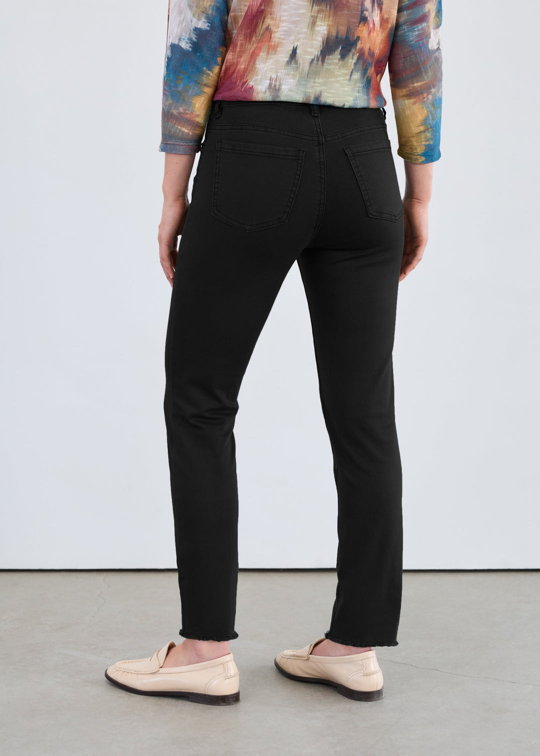 Olivia Slim Ankle Denim with Fringe Edge