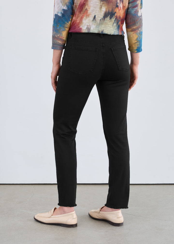 Olivia Slim Ankle Denim with Fringe Edge