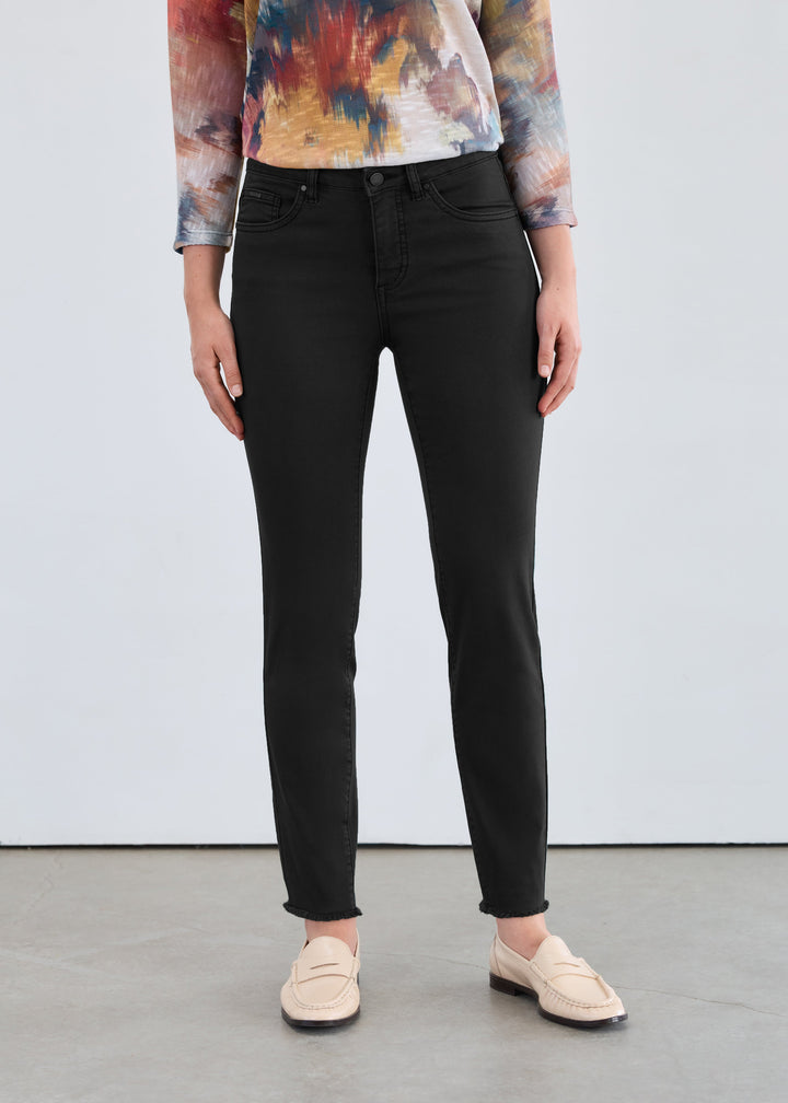 Olivia Slim Ankle Denim with Fringe Edge