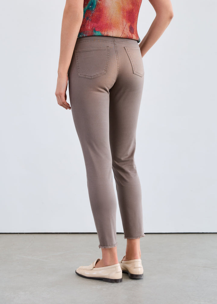 Olivia Slim Ankle Denim with Fringe Edge