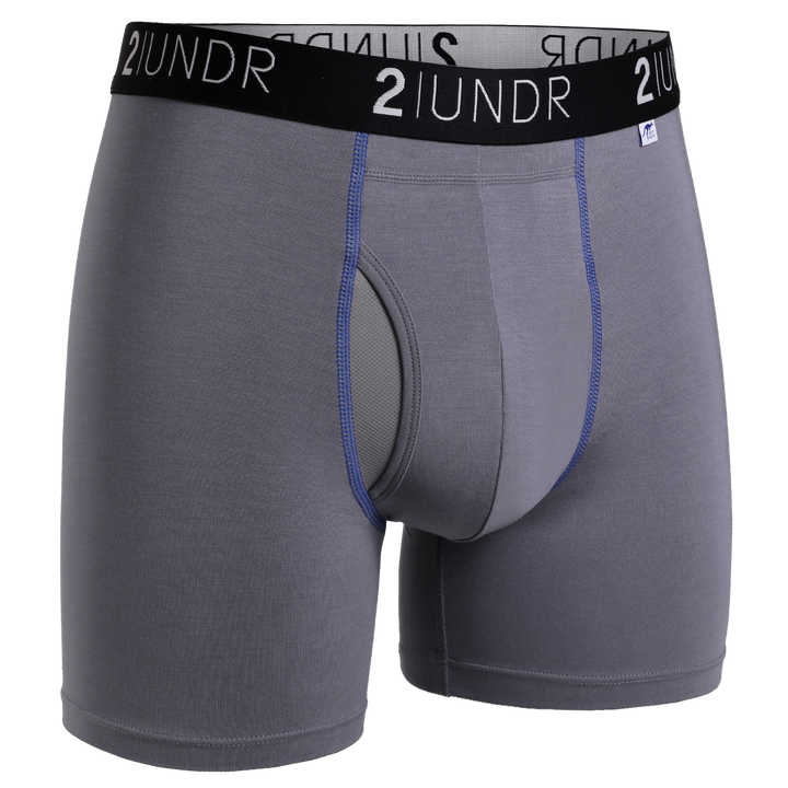 2UNDR Swing Shift Boxer Brief Grey/Blue front
