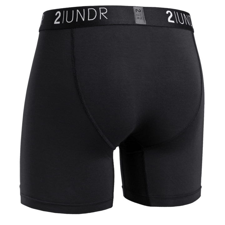 2UNDR Swing Shift 6 inch Boxer Brief in Black/Grey, back view