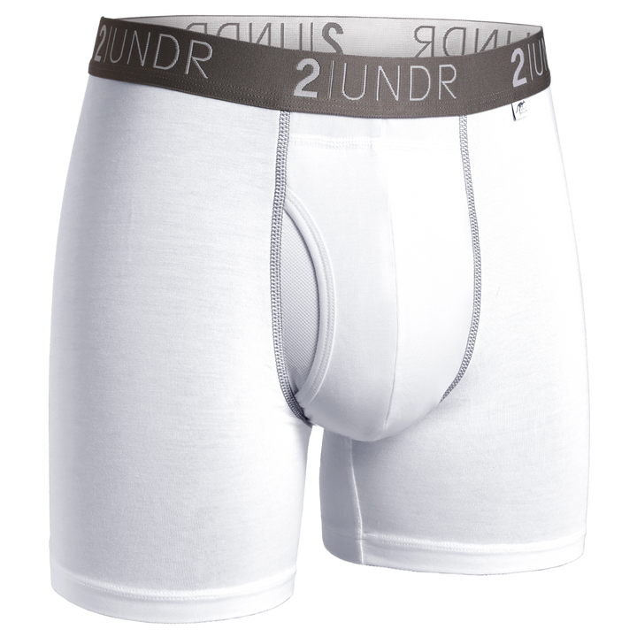 Swing Shift 6" Boxer Brief - White/Grey