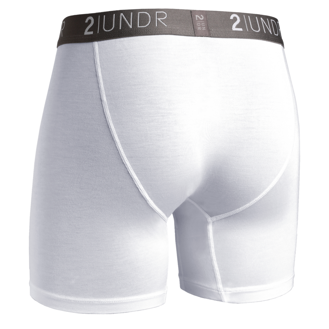 Swing Shift 6" Boxer Brief - White/Grey