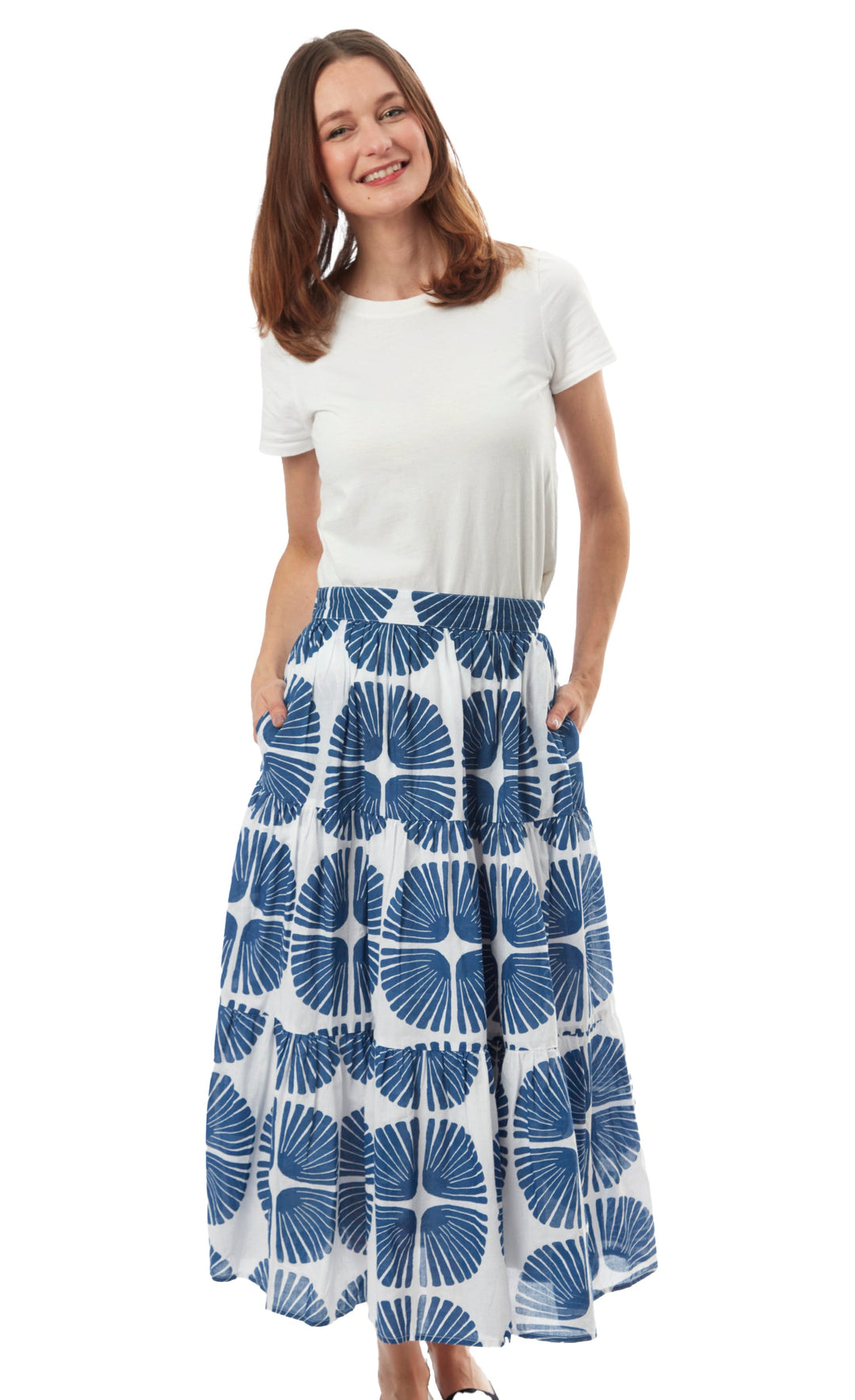 Woodstock Skirt Palm Frond Print
