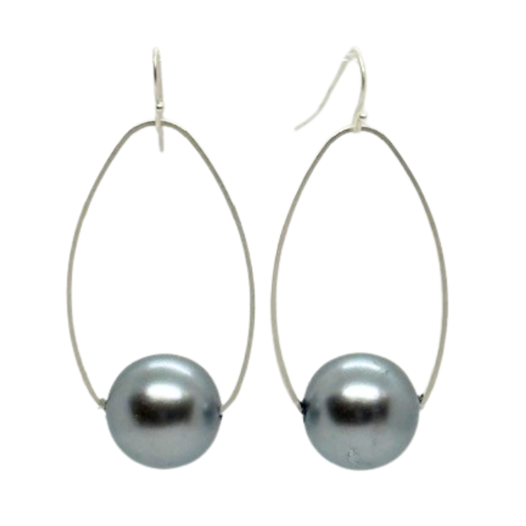 Grey Bubble Pearl Inset On Matte Silver Frames