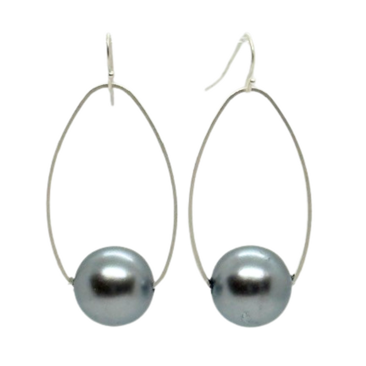 Grey Bubble Pearl Inset On Matte Silver Frames