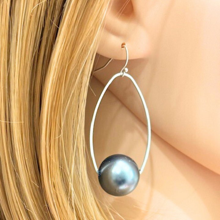 Grey Bubble Pearl Inset On Matte Silver Frames
