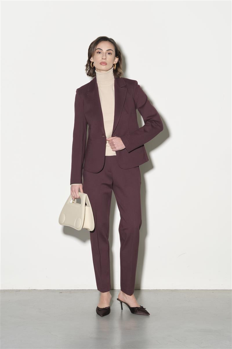 Cotton Stitch Cigarette Trousers with Elastic
