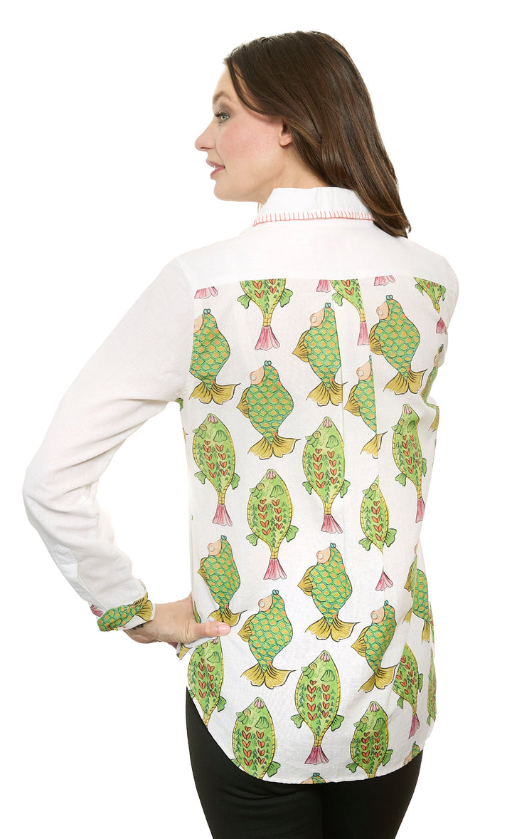 Chesapeake Top With Fishes Back Panel