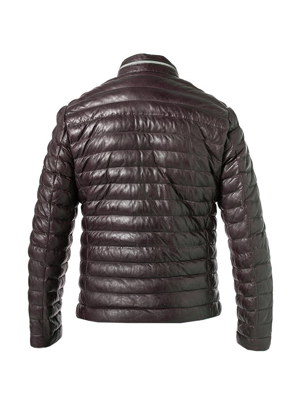 Milestone MSMalik Lamb Leather Jacket in Dark Brown