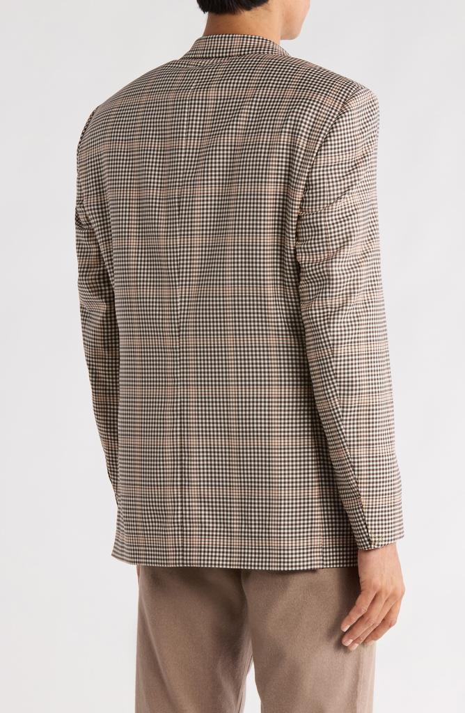 Men’s Brown Windowpane Wool & Silk Blend Sport Coat