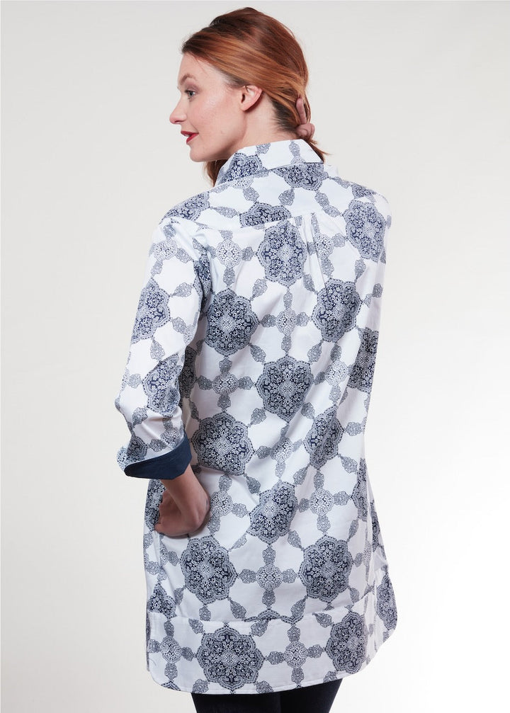 Vail Tunic Navy White Medallion