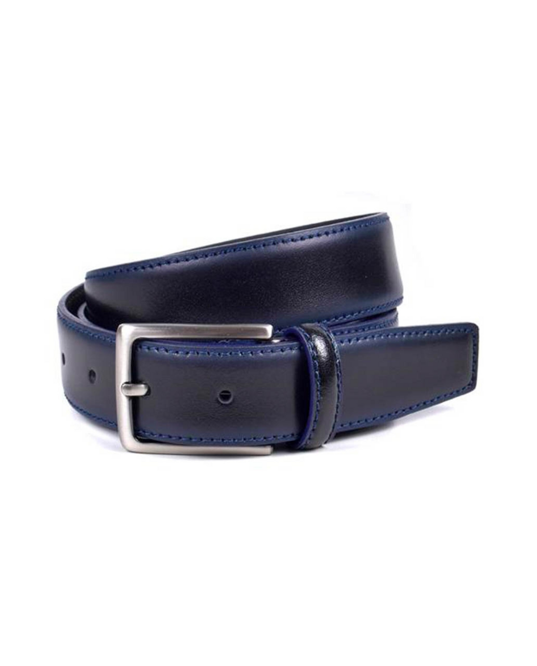 Cowhide Belt - Black / Blue