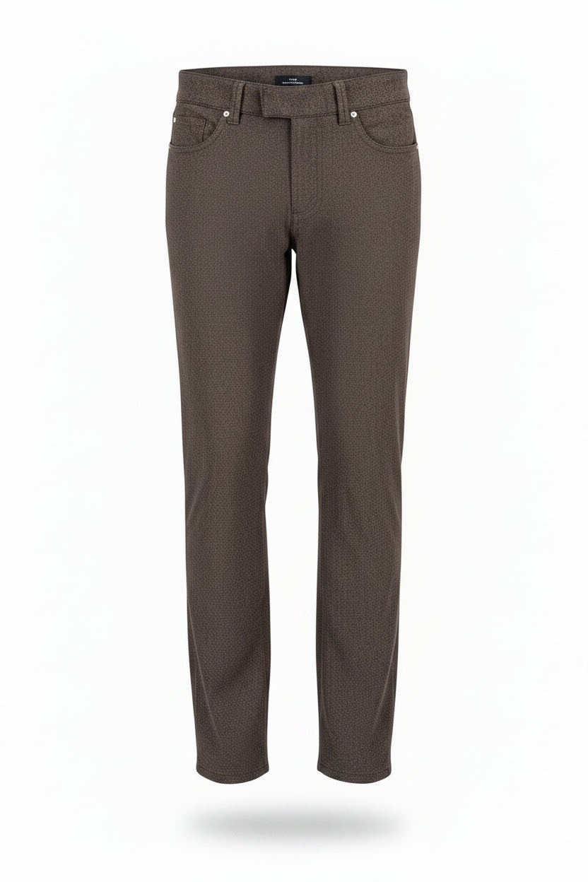 Alberto Pipe Smooth Bi-Colour Pant 1437 in Brown
