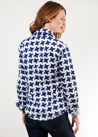 Cape Cod Tunic Navy White Houndstooth