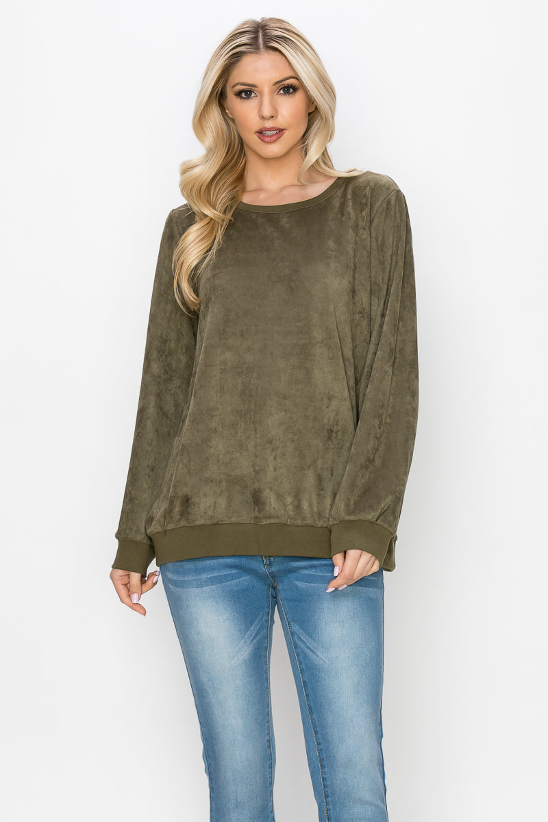 Alisa Stretch Suede Top