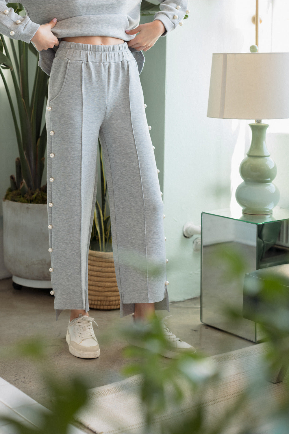 Farrah French Scuba Pearl Pant