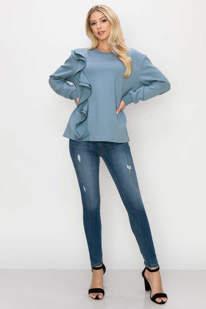 Tania Knit Ruffled Top