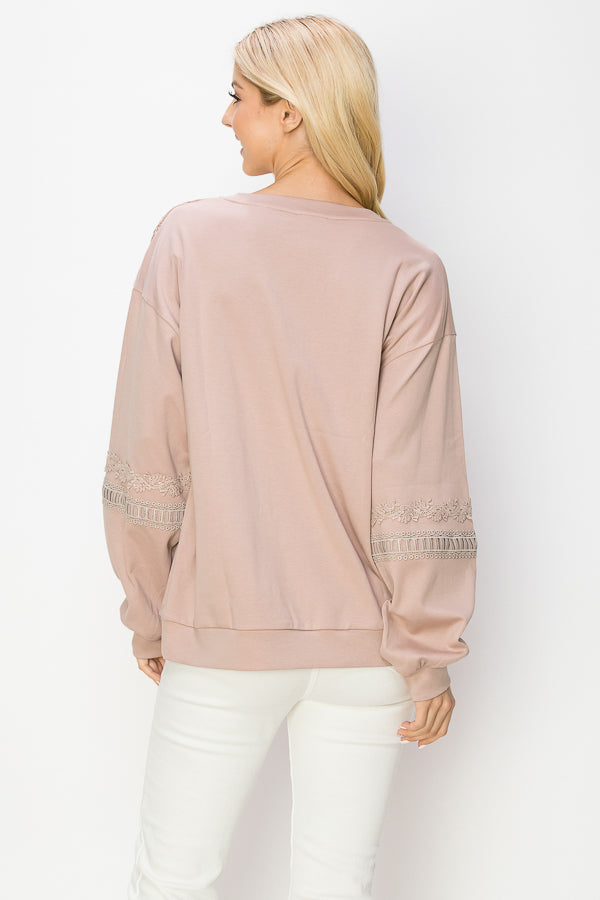 Rabiah Stretch Pointe Knit with Lace