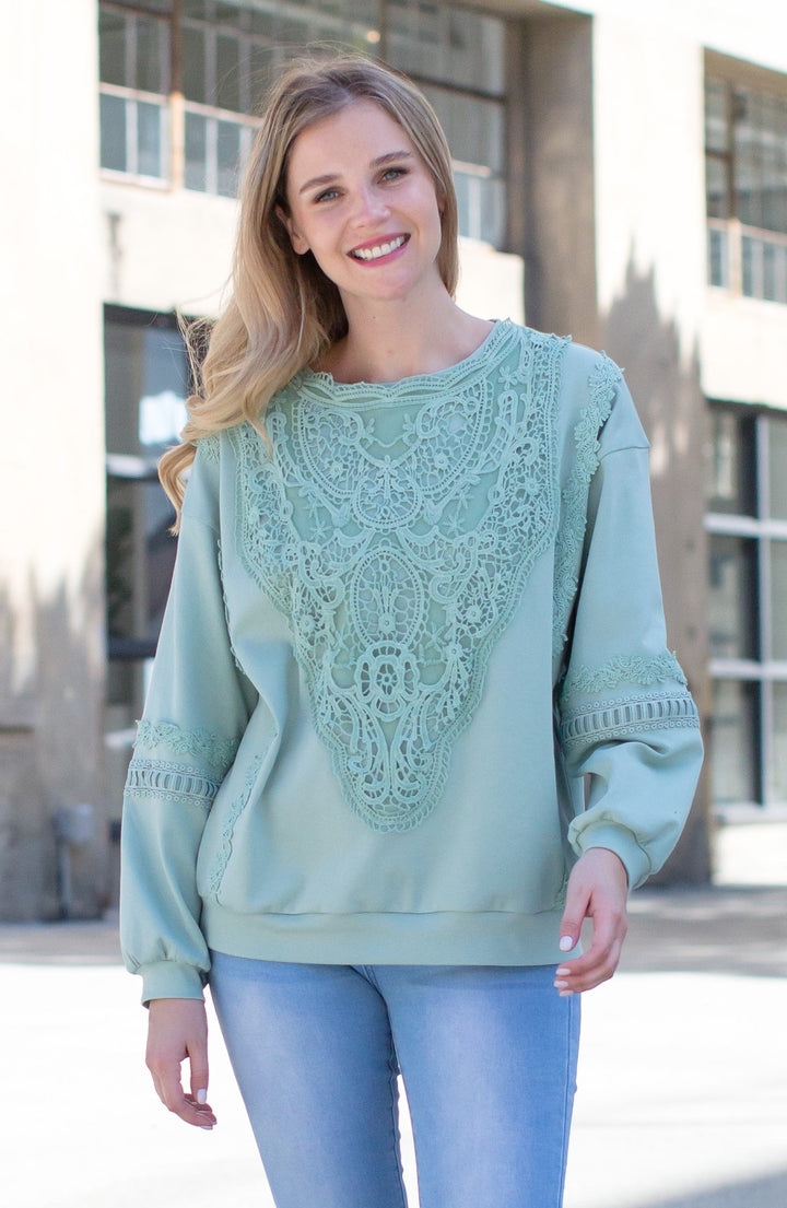 Rabiah Stretch Pointe Knit with Lace