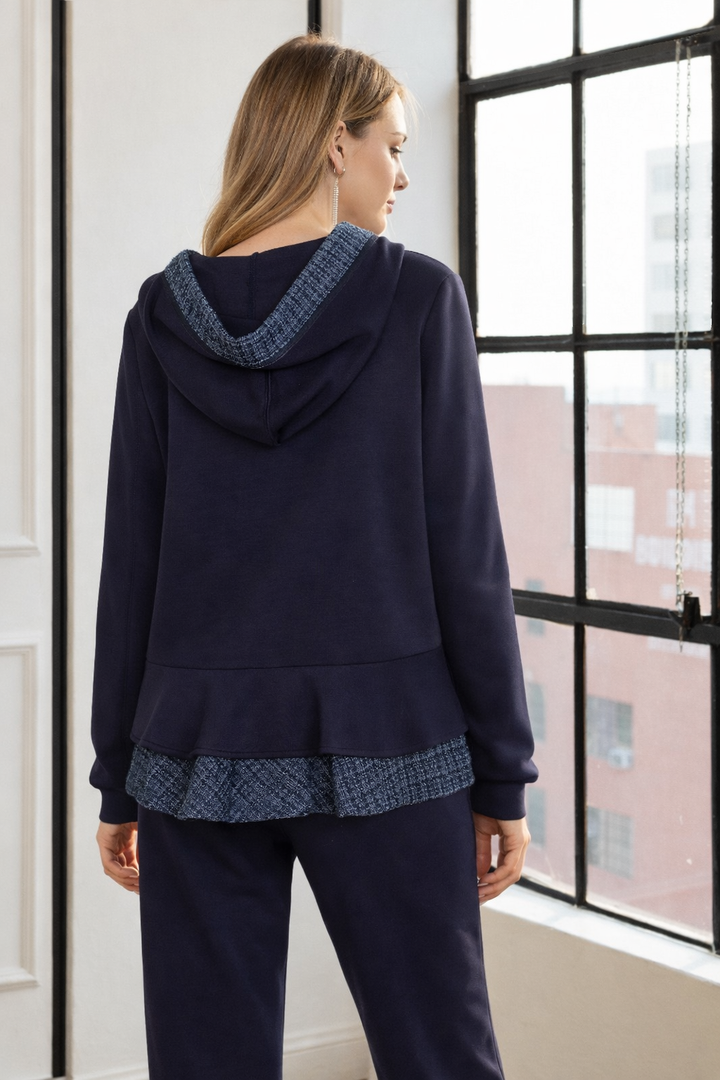 Faiza Stretch French Scuba with Tweed