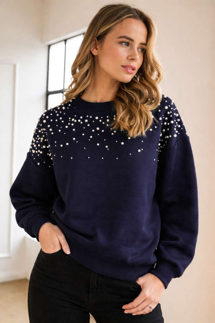 Frenna Stretch French Scuba Pearl Top