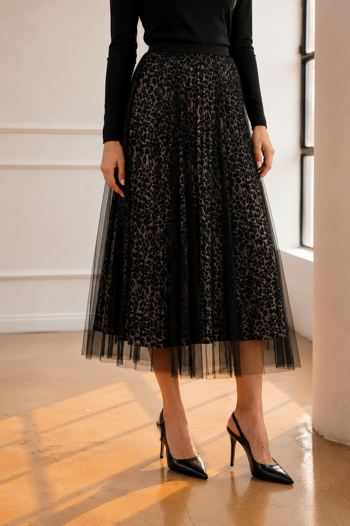 Winnai Chiffon Pleated Skirt
