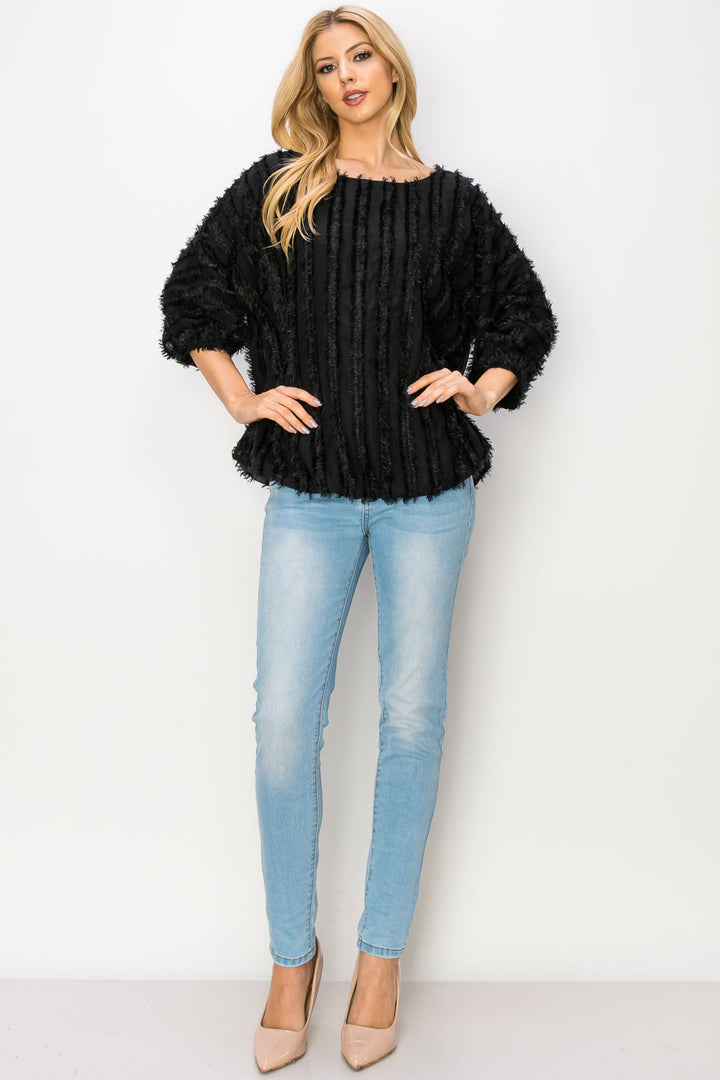 Winona Woven Feathered Top