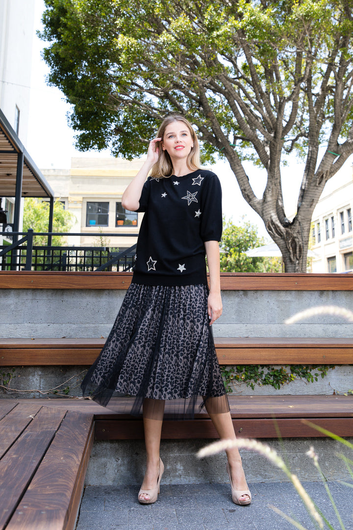 Stacey Knitted Star Sequin Top