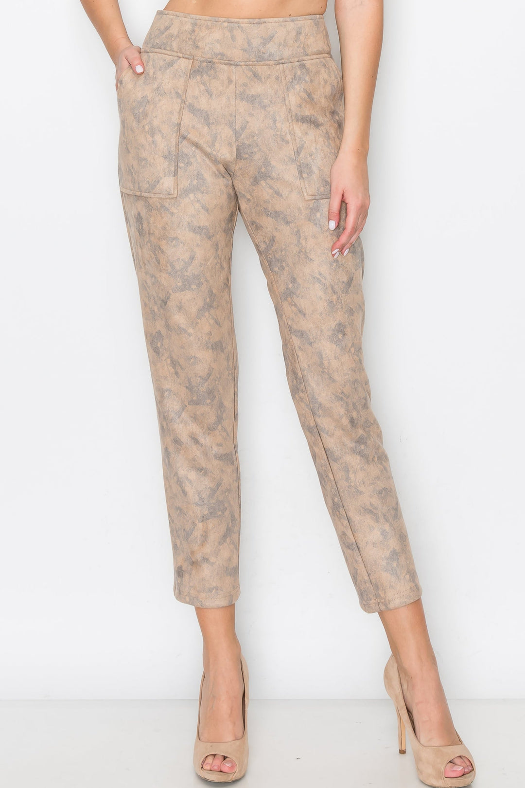 Anna Stretch Suede Print Pant
