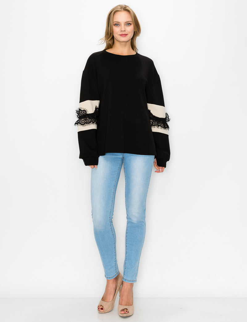 Alisa Stretch Pointe Knit with Lace