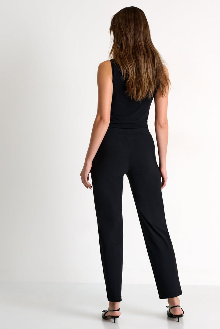 Elisabeth Straight Leg Lycra Pants - Black