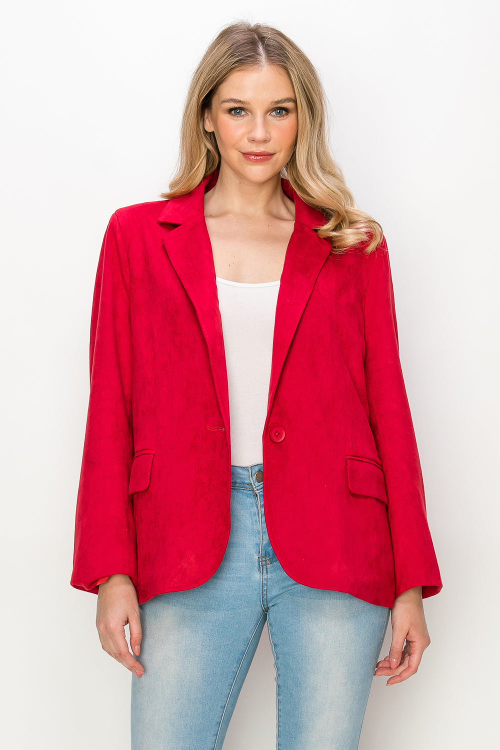 Amy Stretch Suede Blazer Jacket