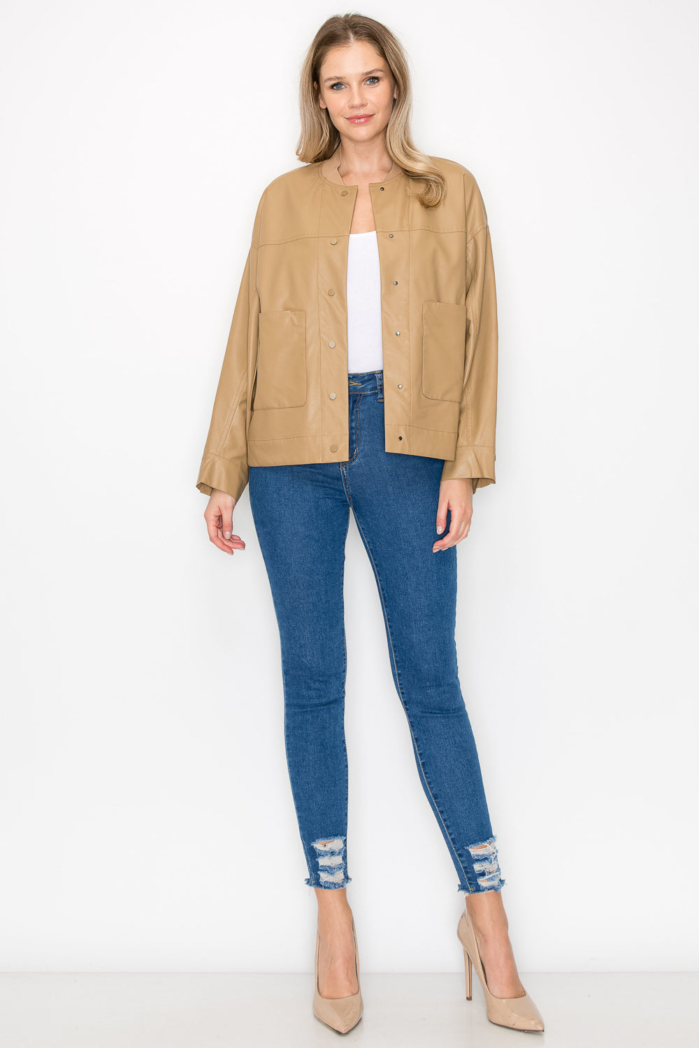 Jessica Pleather Jacket Versatile 2-ways