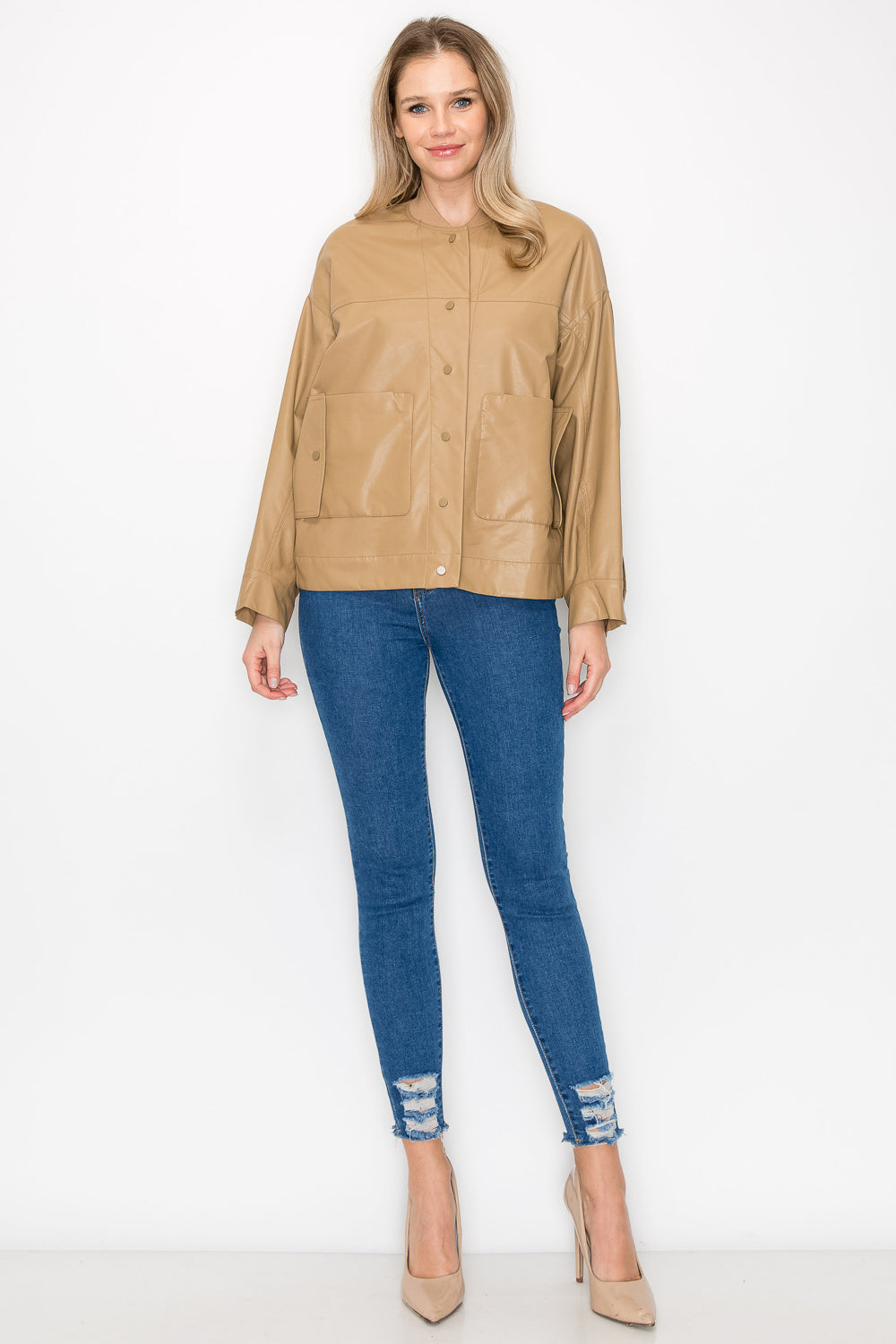 Jessica Pleather Jacket Versatile 2-ways