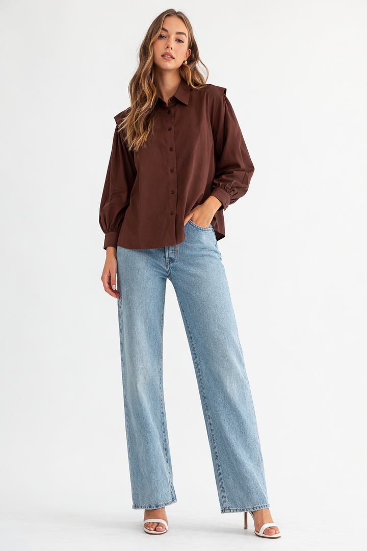 Willamina Woven Cotton Poplin Top
