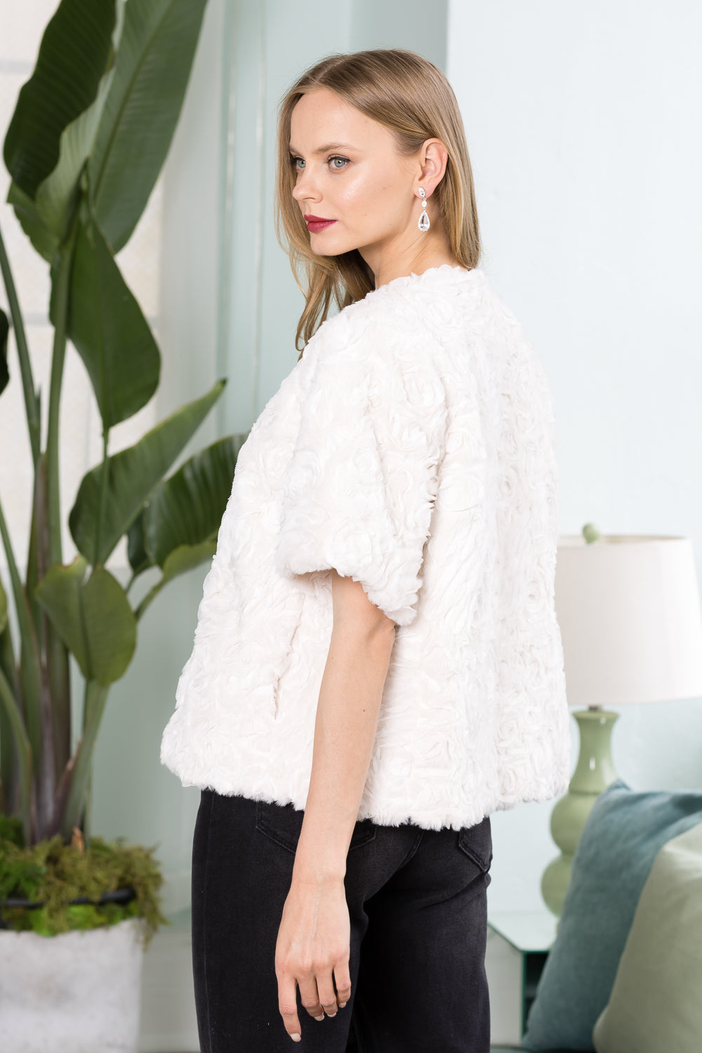 Jody Faux Fur Flower Swirls Jacket