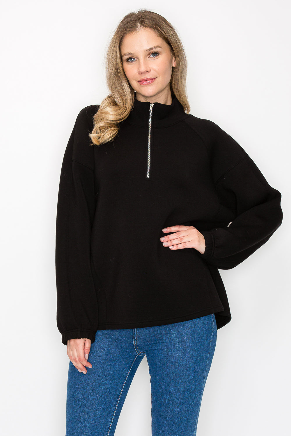 Fatima Stretch French Scuba Pullover