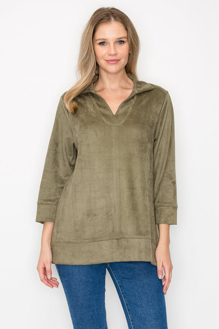 Addison Stretch Suede Top