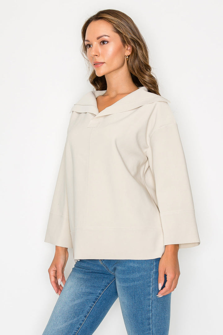 Kourtney Stretch Crepe Knit Top