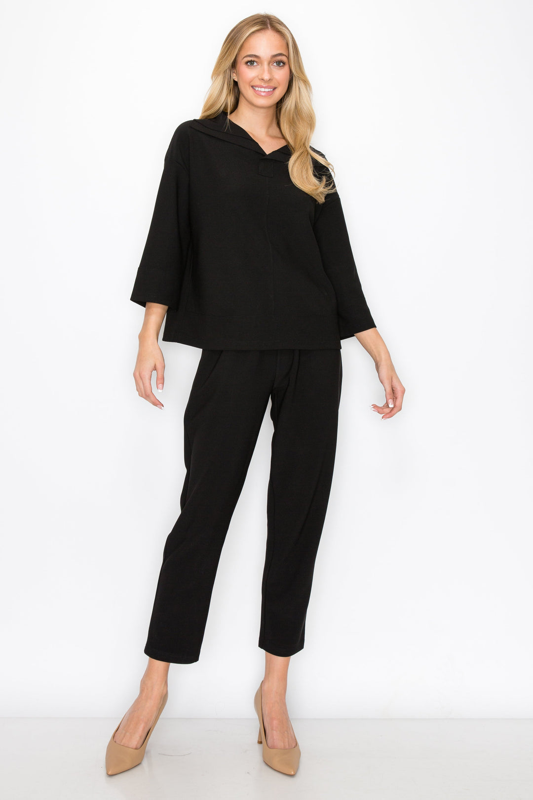 Kourtney Stretch Crepe Knit Top