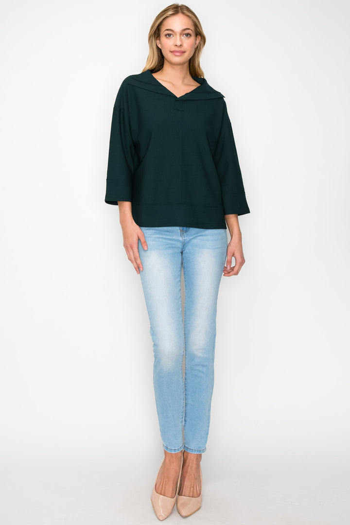Kourtney Stretch Crepe Knit Top