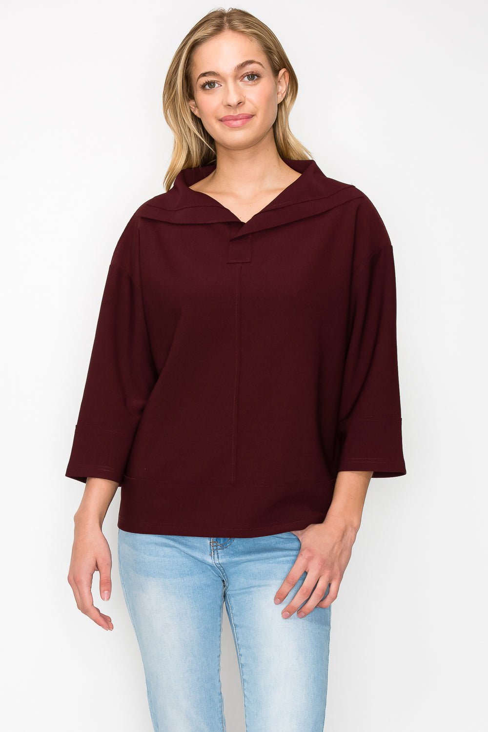 Kourtney Stretch Crepe Knit Top