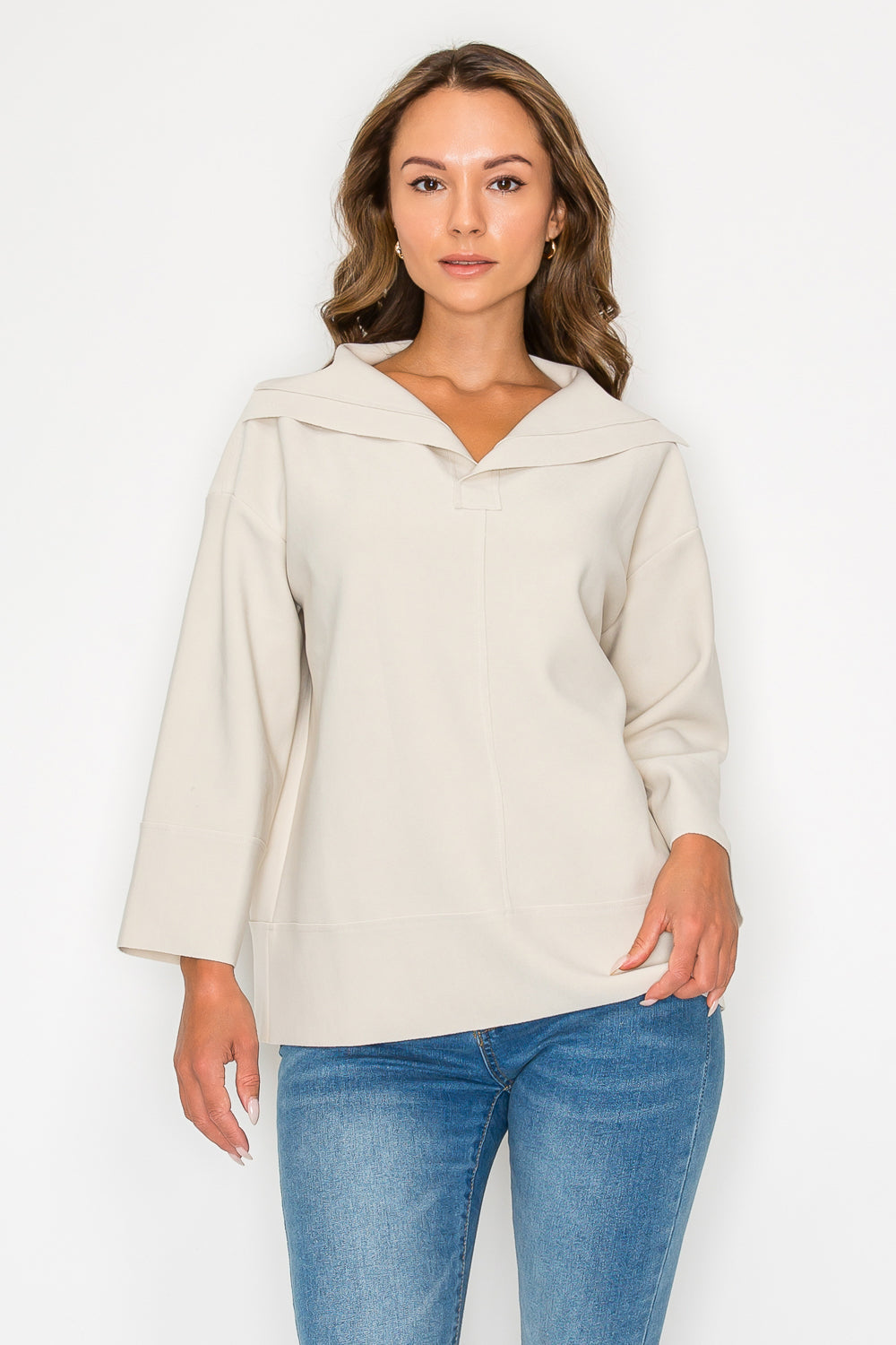 Kourtney Stretch Crepe Knit Top