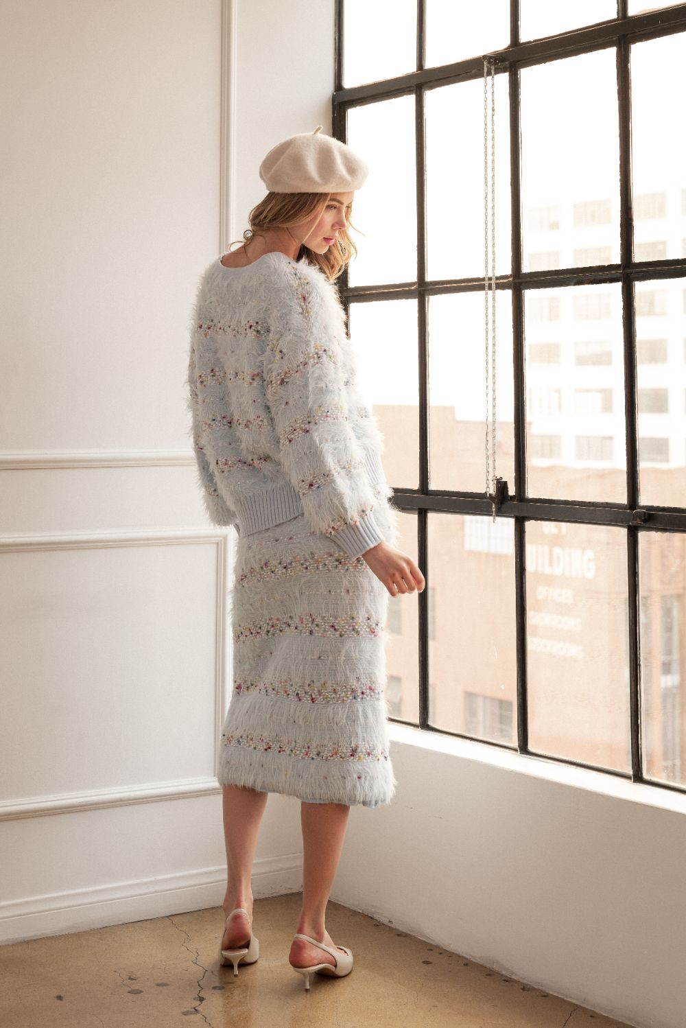 Sonata Feathered Fur Sweater Skirt