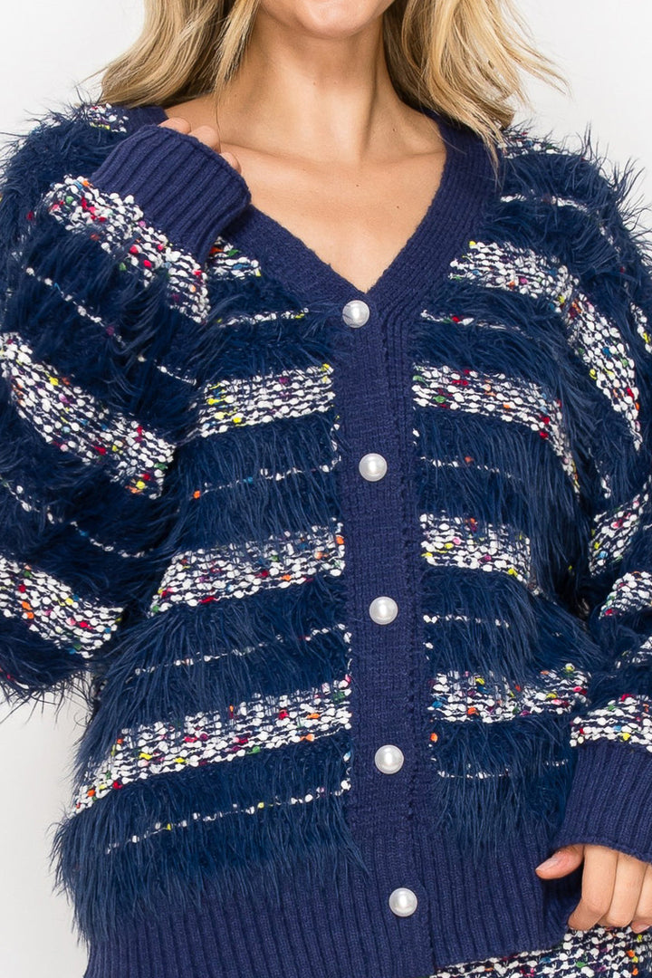 Sabella Feathered Fur Sweater Cardigan