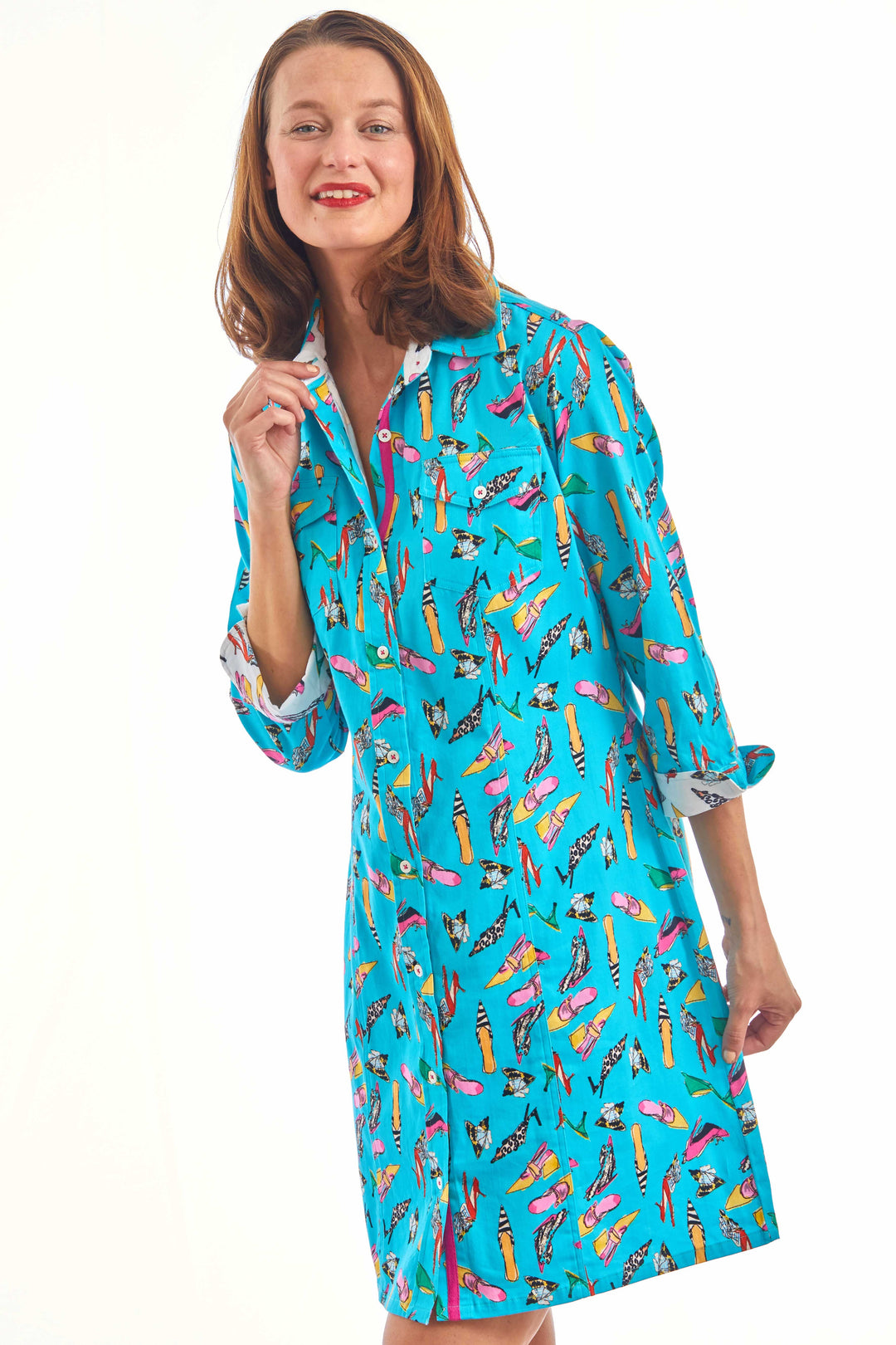 Sag Harbor Dress Turquoise  Shoe Print